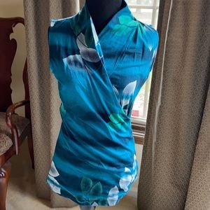 Cabi faux wrap floral wrap sleeveless S #941